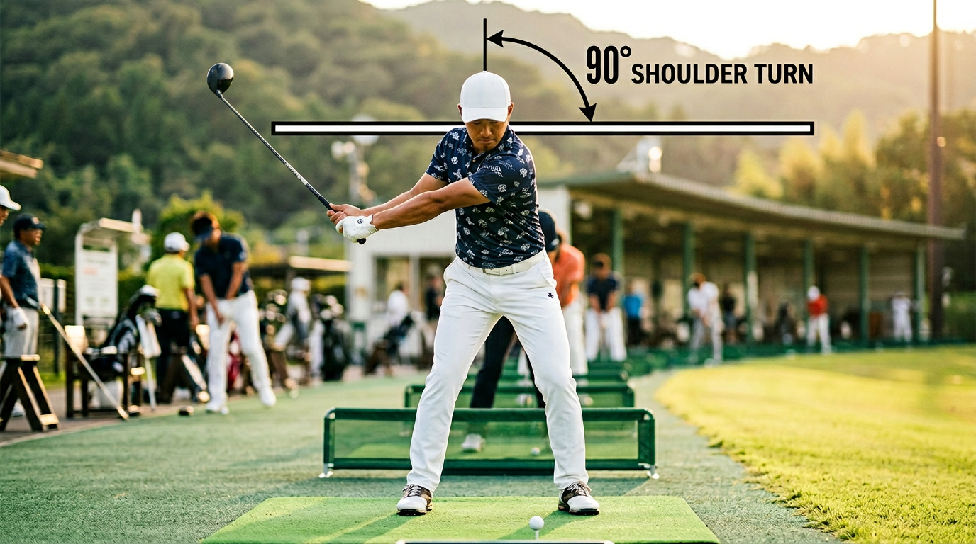 ゴルフの肩の回転、浅い・深いの正しい目安
