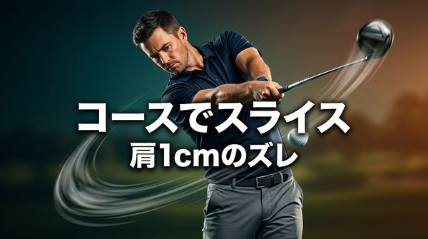 練習場ではまっすぐなのにコースでスライス――原因は「肩1cmのズレ」だった